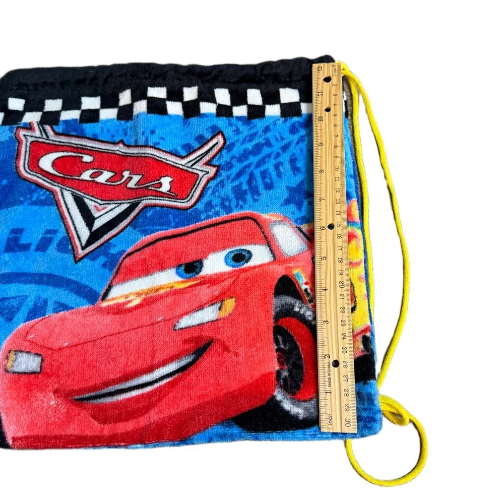 Disney Jumping Beans Pixar Cars Lightning‎ McQueen Terry Drawstring Bag 12x11